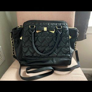Betsey Johnson Quilted Heart and Bow purse bag